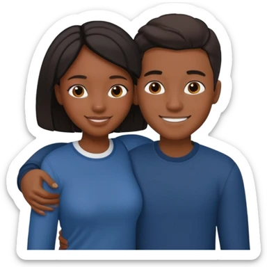 Couple in love black girl and Mexican boy  sticker