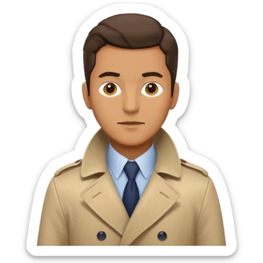 outerwear coat men trenchcoat beige sticker