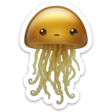 Baby brown jellyfish looking like money  sticker