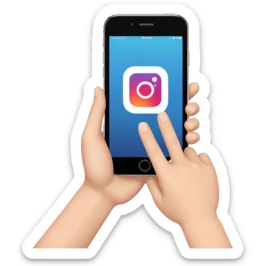 smartphone wirting an instagram comment sticker