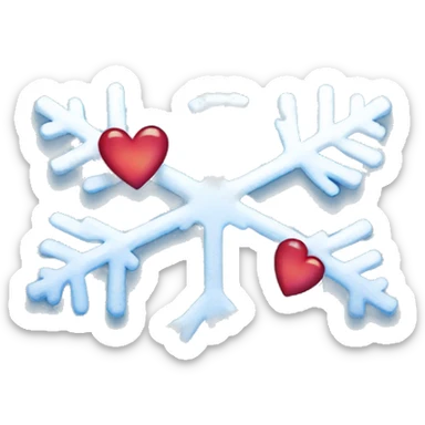 A snowflake with a heart shaped gap in the middle and transparent background sticker