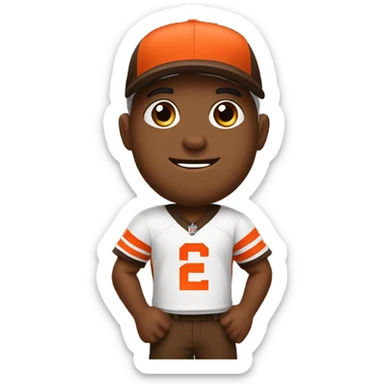 White Cleveland browns fan  sticker