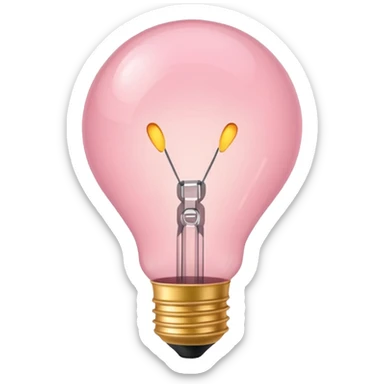 light pink light bulb apple emoji style variation 2 sticker