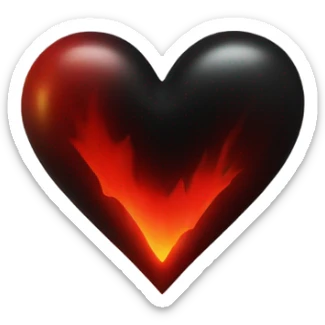 Black heart red glow  sticker