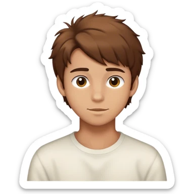 19 yr old male with fuzzy brown hair  sticker