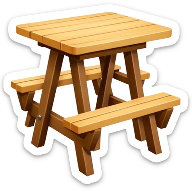 mesa alta color madera natural con bancas altas de color madera natural sticker