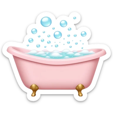 pale pink bathtub with bubbles  sticker