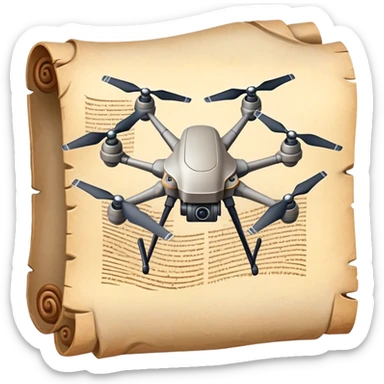 drone carrying ancient scroll sticker