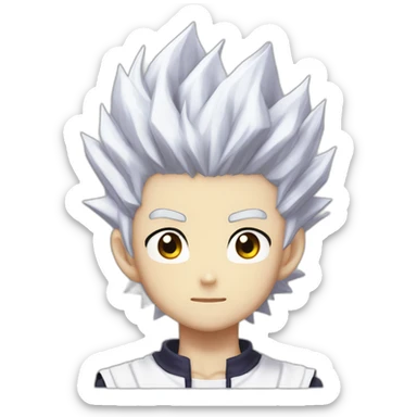Killua from Hunter x Hunter with white shirt and lightning sticker