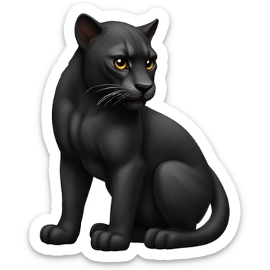 Animal pantera negra feroz cuerpo completo sticker