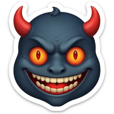 a demon smiling in dark sticker