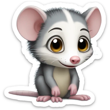 Crying Virginia opossum sticker
