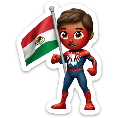 Spider-Man carrying a Mexican flag sticker