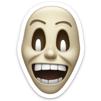 Emoji of the Scream mask character laughing, with wide eyes and a big open mouth, blending eerie and joyful vibes. sticker