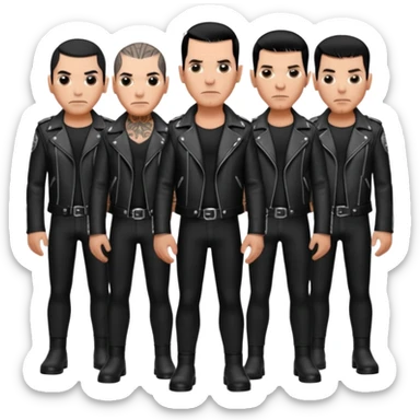 Whole rammstein band standing as a group sticker