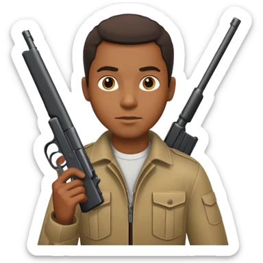 black guy with gun sticker
