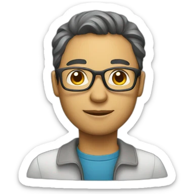 a man with designing knowledge sticker