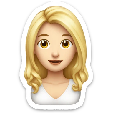 blonde mathelererin mit mathebuch in der hand langes haar sticker