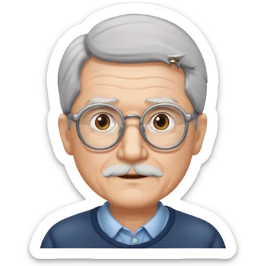 old man white neutral face with eyewear sticker