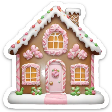 light pink and white complete gingerbread house sticker