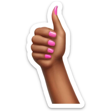 Thumbs up pink nails sticker