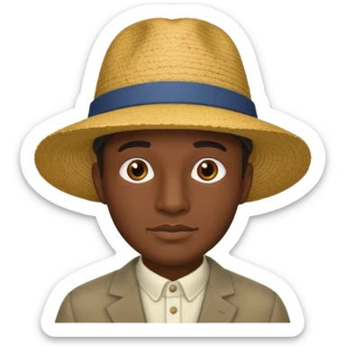 Visage homme créole réunionnais avec chapeau sticker