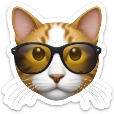 Cat with sunglasses sticker