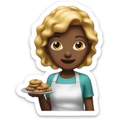 A girl baking cookies sticker
