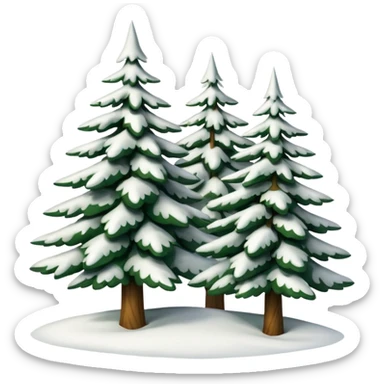 10 Snowy Fraser fir trees sticker