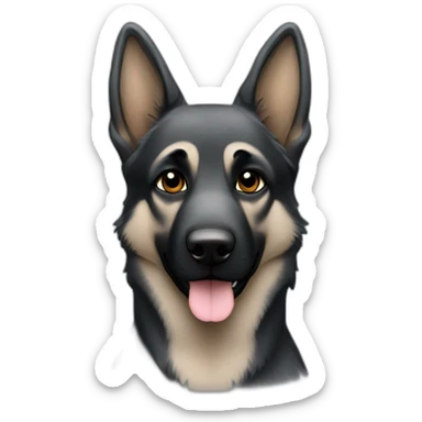silver and black German shepherd sticker