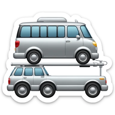 car with towbar pulling a  trailer  sticker