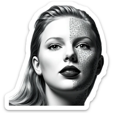 monochrome portrait of a girl sticker