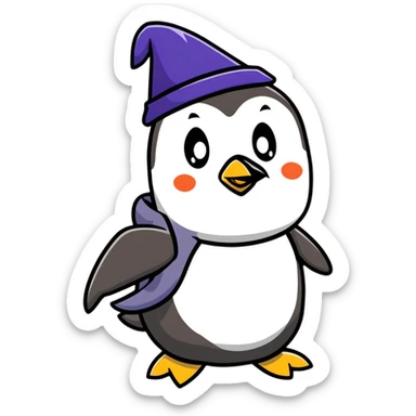 penguin wizard sticker