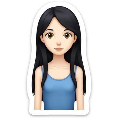 Long black hair skinny girl sticker