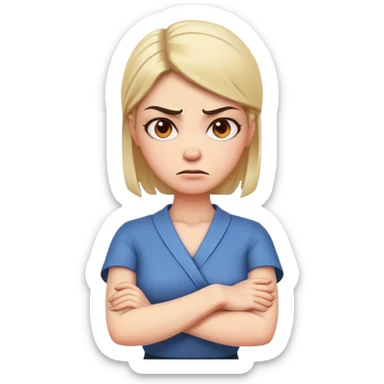 Woman crossed arms in neck angry  sticker
