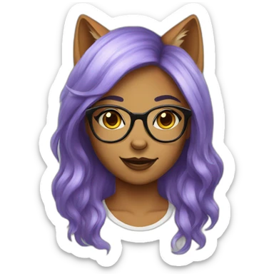 Transgender fox girl with round glasses sticker