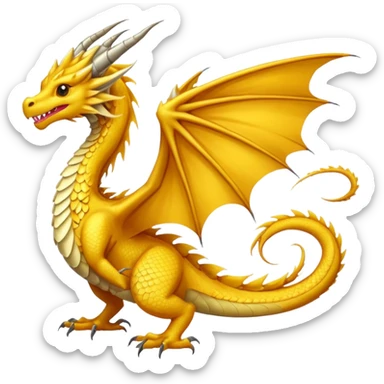 Fourth wing golden feathertail dragon  sticker