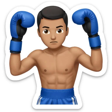   آدمی که بکس میکنه بالباس ابی دستکش مشکی مرد باشه sticker