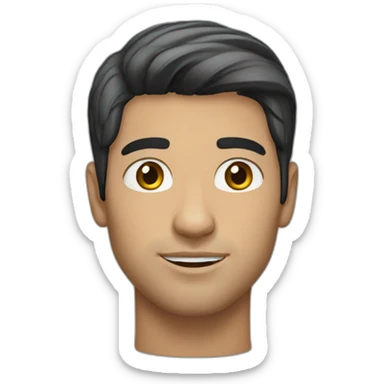 brazilian-white-guy-straight-black-hair sticker