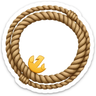 a straight rope cut in the center   sticker