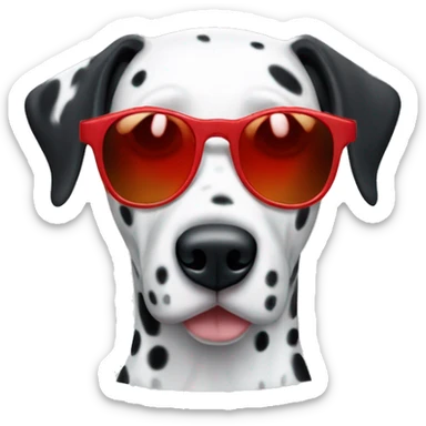 Dalmatian wearing red sunglasses sticker