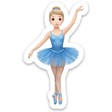 full body balet with blue tutu sticker