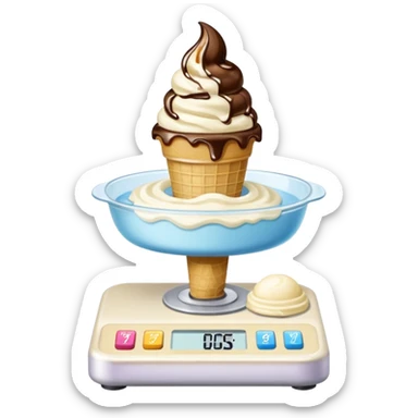 Scale weighing a half oz of ice cream sticker