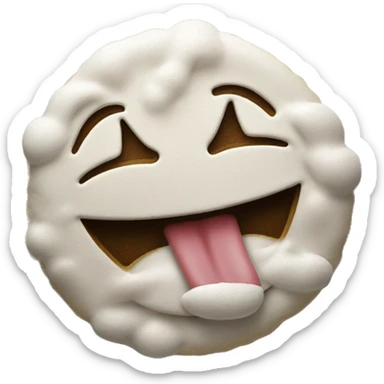 smiley face realistic emoji spreading moeny with tongue out with flour sticker