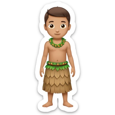 A boy with 808cm hula skirt sticker