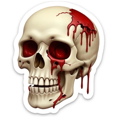 3D rotting corpse jumping in the air. In the style of your bloody skull art. More blood sticker