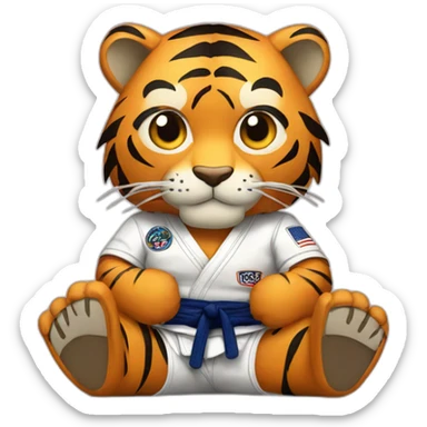 BJJ seated guard  Tiger  sticker