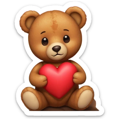 Teddy bear and sunset sticker