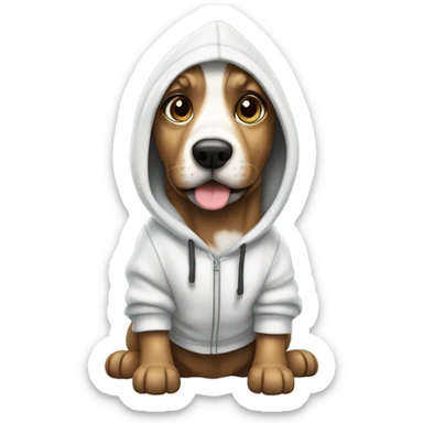 Dog wearing hoodie ￼ sticker