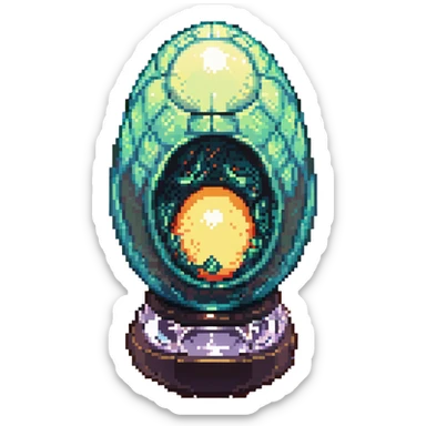 cranial, eye, MRI, SCAN, egg, embryonic, inside of glass egg, alien, eerie, otherworldly, crystal egg sticker